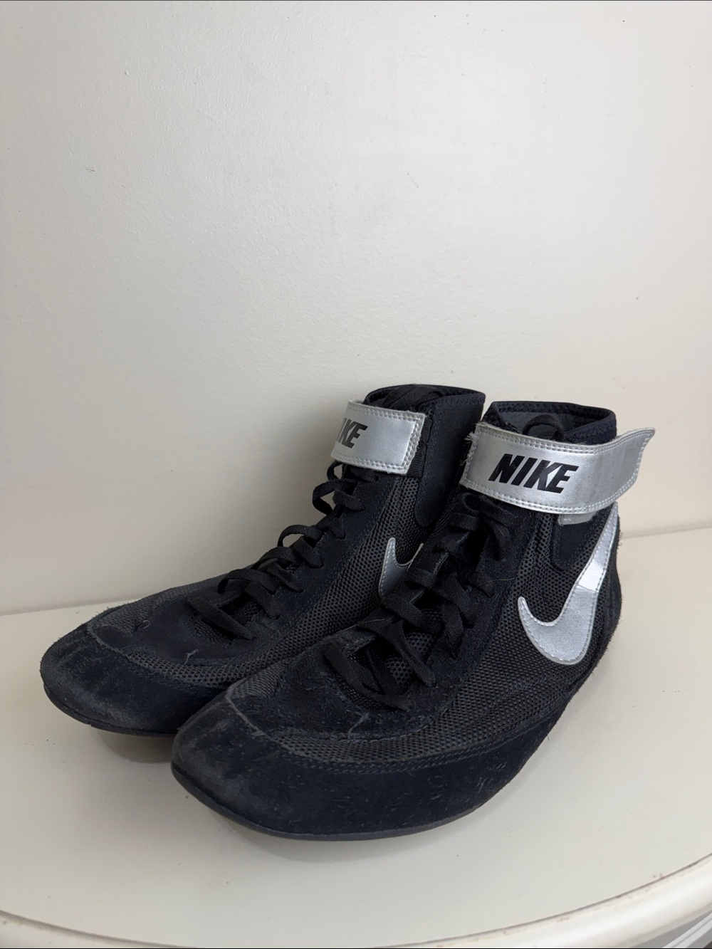 Nike Speed sweep VII Black and Silver High-Top Athletic Wrestling Shoes Size: 11